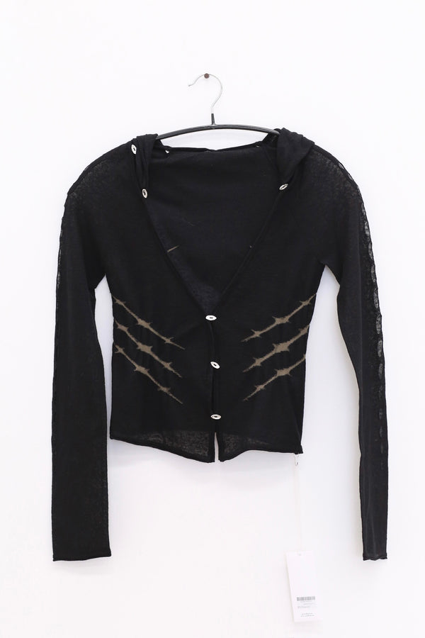RUI built 25 spring and summer thorn intarsia hoodie RUI-RSS25KN03-HEI black